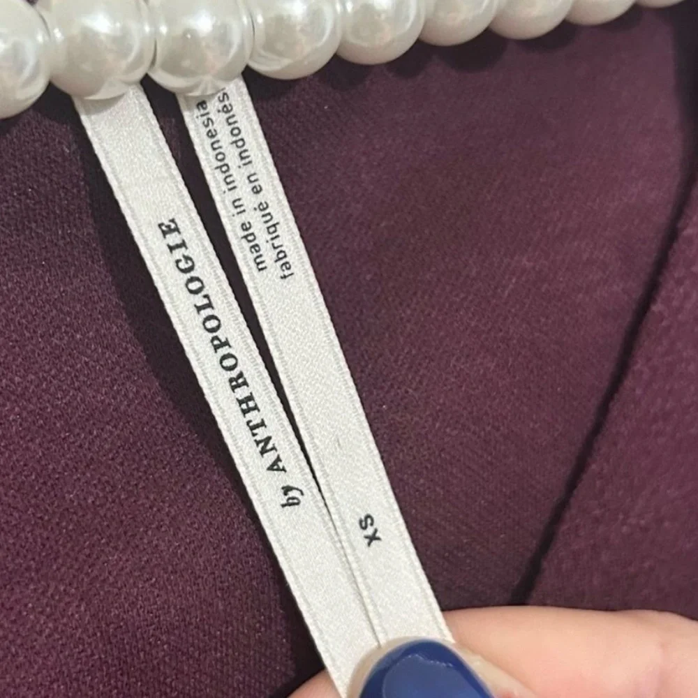 Anthropologie Ponte Sutton Berry Purple 3/4 Sleeve Tapered Leg Jumpsuit SZ XS